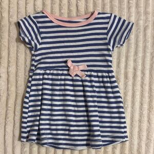 Touched by Nature Striped Blue and Pink Kids Casual Dress